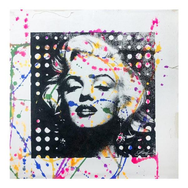 Gail Rodgers, "Marilyn Monroe" Hand Signed Original Hand Pulled Silkscreen Mixed Media on Canvas wit
