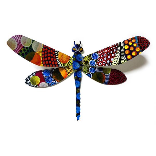 Patricia Govezensky- Original Painting on Cutout Steel "Dragonfly CXVIII"