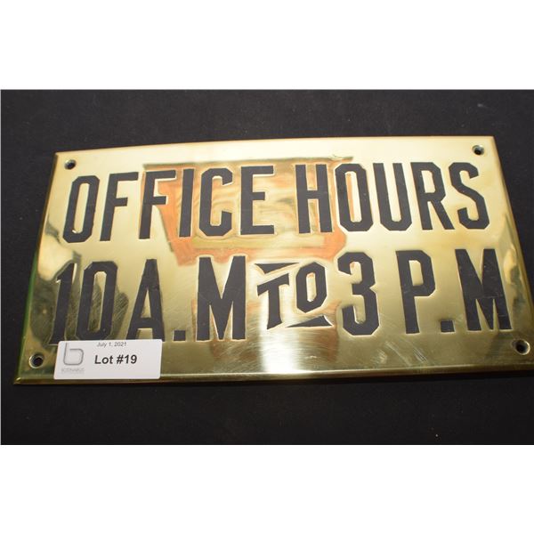BRASS ANTIQUE HEAVY BANK BANKING SIGN