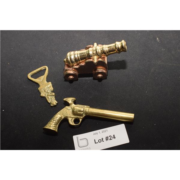 BRASS CANNON AND PISTOL