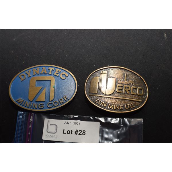 2 X VINTAGE MINING BELT BUCKLES