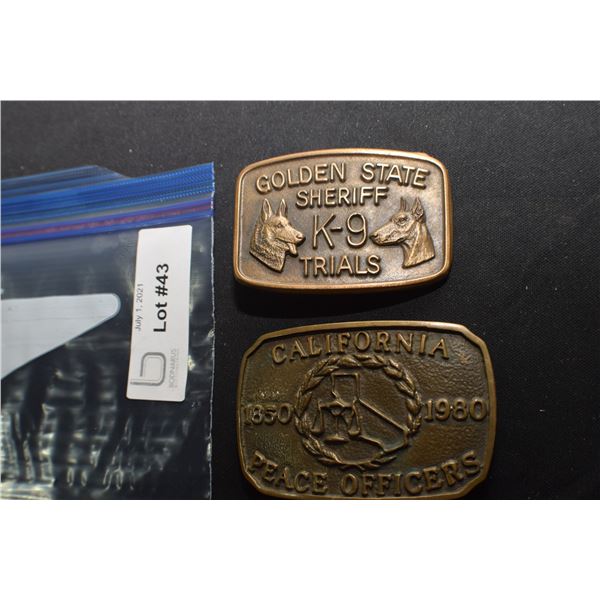 POLICE BRASS BELT BUCKLE