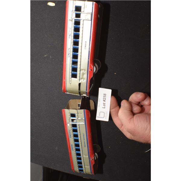 MARX ANTIQUE LITHO TIN TOY ENGINE TRAIN CARS