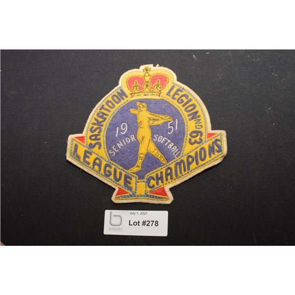 VINTAGE SASKATOON 1951 BASEBALL PATCH