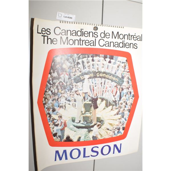 VINTAGE MONTREAL CANADIENS NHL HOCKEY CALENDAR