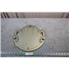 Image 1 : Antique Glass Wall Mirror  (Hobbs Glass - shield shaped) - has Nov 1933 stamped on back