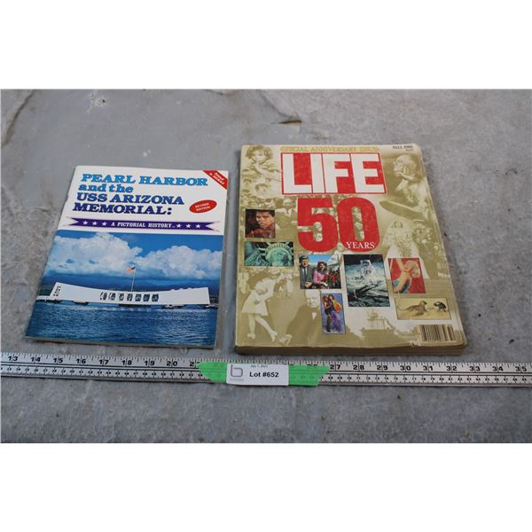 50yr Anniversary Edition Life Magazine -oversized (1986) + Pear Harbor pictorial history magazine