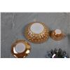 Image 5 : Peach Luster Dish + ornamental candy dishes with peach fire-king cup+saucer