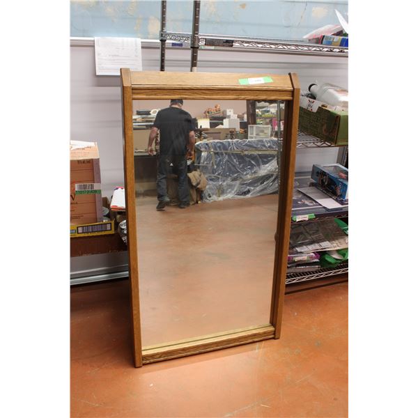 Woodgrain Wall Mirror + brackets