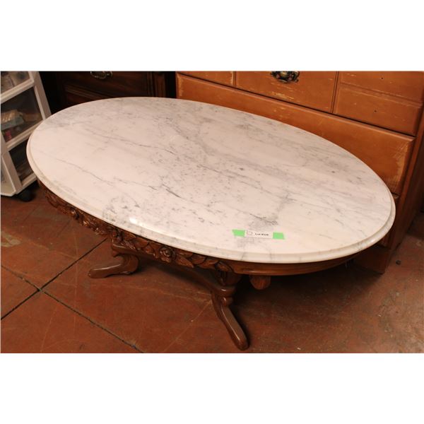 Coffee Table with Marble Top (scratched in 2 places)