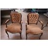 Image 1 : Vintage Lounging chairs - ornate wooden design - 2x the Money