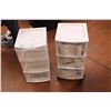 Image 1 : 2 small plastic storage bins with crafting supplies