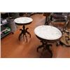 Image 1 : 2x the money - Marble topped End Tables 28" tall 22" diameter