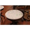 Image 4 : 2x the money - Marble topped End Tables 28" tall 22" diameter