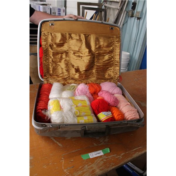 Birkdale Deluxe Suitcase filled with vintage yarn