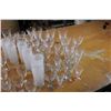 Image 2 : Large Lot of glassware (frosted, etched) and crystal cups