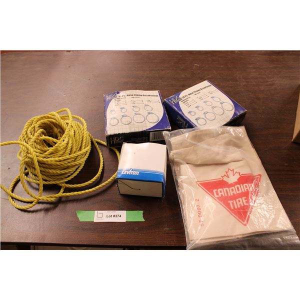 Rope Assortment of Pipe Clamps Misc