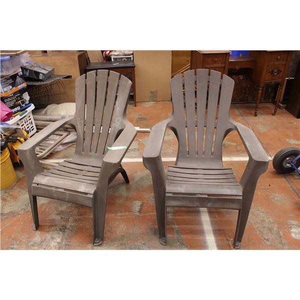 (2X THE MONEY) 2 Plastic Lawn Outdoor Chairs