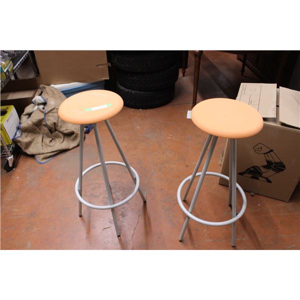 (2X THE MONEY) Stools with Peach Coloured Seats
