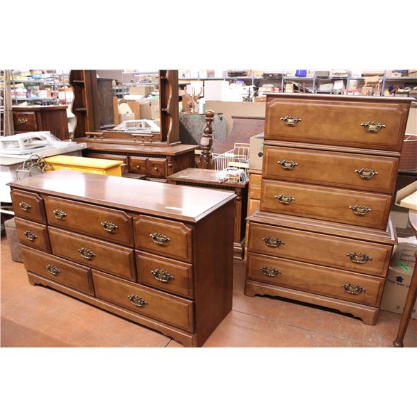 2 Piece Bedroom Suit Dresser and 5 Drawer Dresser