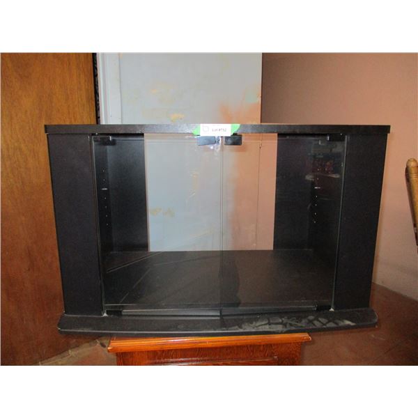 Black TV Stand (Glass Doors) 20"x32"x20"