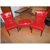 Image 1 : Two Vinyl Red Chairs with Red ottoman(footrest)