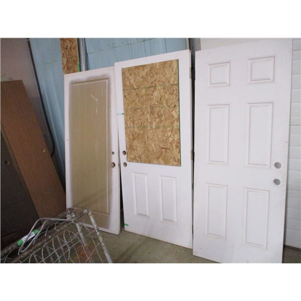Three White Wooden Doors 32"x79"