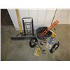Image 1 : Snow shovel, bucket with tools, misc outdoor items