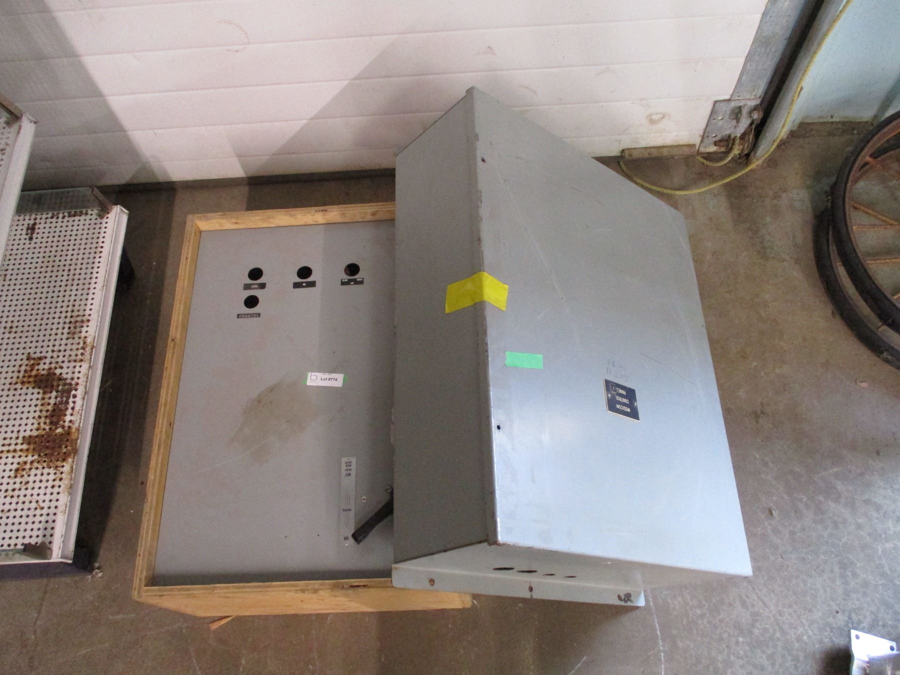Pair of Steel Control Panel Cabinets (one with contents)