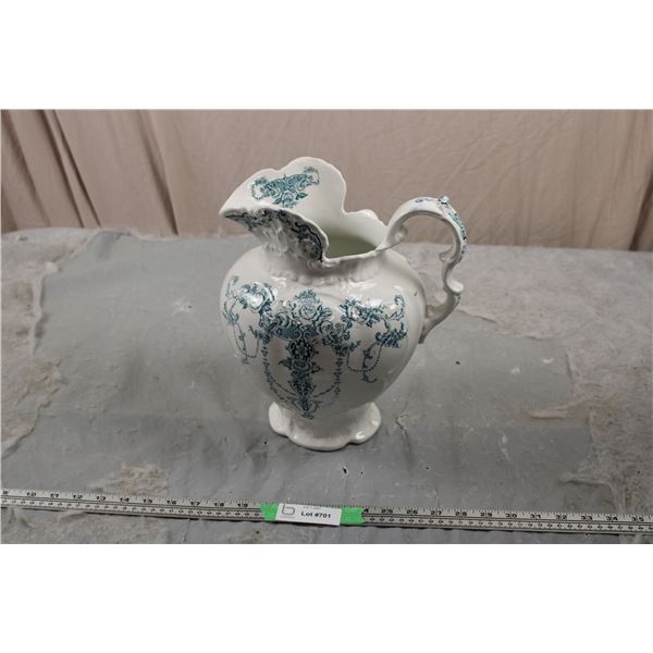 J.H.W. and Sons Hanley England Semi Porcelain Regina Pitcher