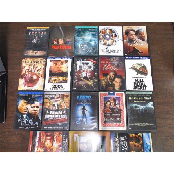 18 DVD Movies - Pulp fiction, Big Lebowski, Bravehart, etc