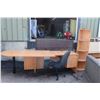 Image 1 : Office Desk With Shelf and Chair 102" x Long Corner Shelf 65" High