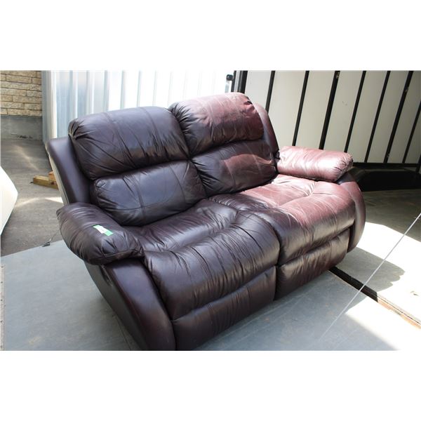 Leather Reclining Love Seat