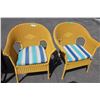 Image 1 : (2X THE MONEY) Yellow Wicker Chairs