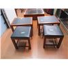 Image 5 : 6 piece SET - Glass Coffee Table, Glass Desk, 2 side tables + 2 foot stools