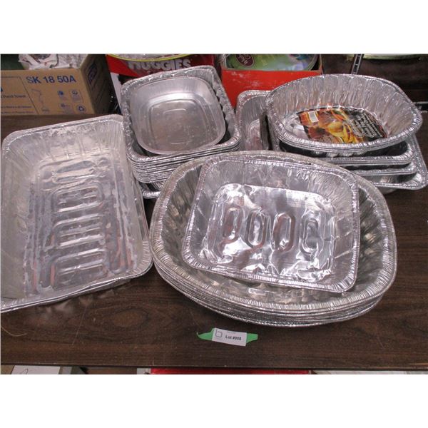 large lot of Alluminum roasting pans - various sizes