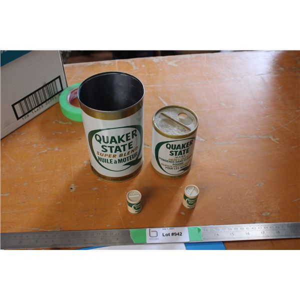 Quaker State Lot Avon Hand Cleaner Salt and Pepper Shakers Oil Can