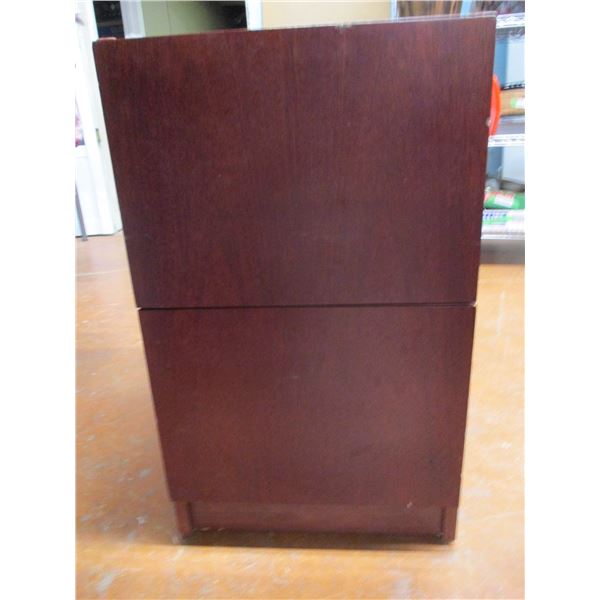 Wooden 2-door Filing Cabinet (16.5" wide, 23" long, 27" high)