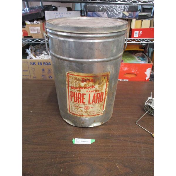 Vintage Burns Lard Bucket - approx 5 gallon