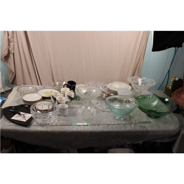 Lot of Fancy Clear Glass, Dishes, Plus Misc