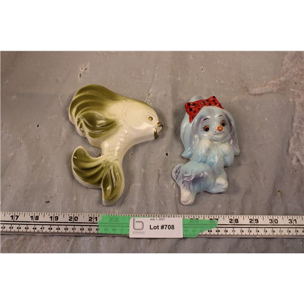 2 Chalkware Wall Hangings