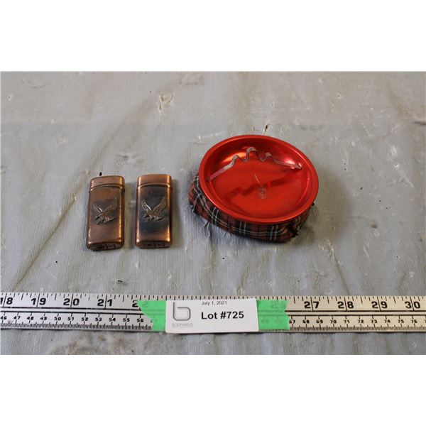 (2) Lighters Plus Ashtray