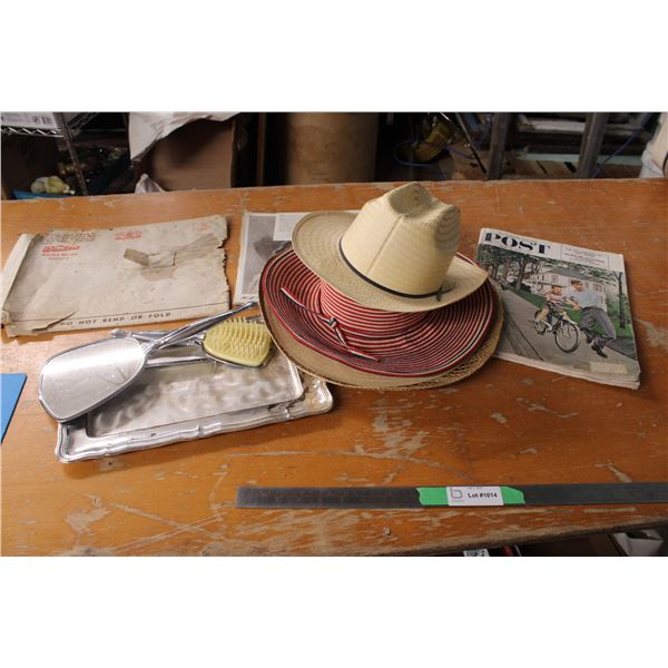 Hats Vanity Brush Mirror Set and Misc