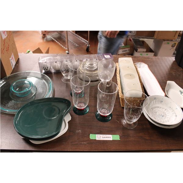 Pyrex Tea Pot and Misc Glassware Lot