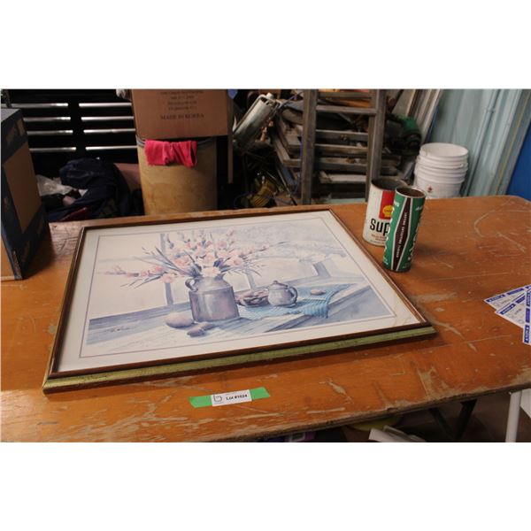 Skoal Tin and Shell oil Tin with Picture in Frame