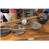 Image 1 : Frying Pan 1 Cast Iron and Enamel Pot Misc Items 1 Saw Blades