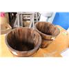 Image 2 : (2X THE MONEY) Wooden Water Buckets 12" Diameter