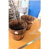 Image 4 : (2X THE MONEY) Wooden Water Buckets 12" Diameter