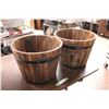 Image 1 : (2X THE MONEY) Wooden Water Buckets 15" Diameter