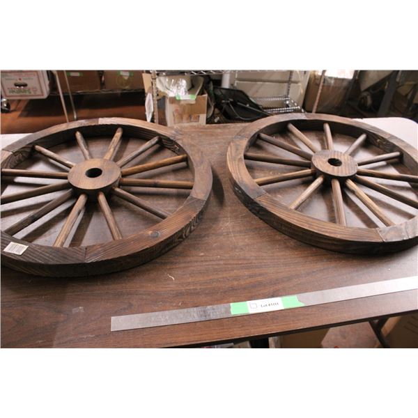 (2X THE MONEY) Wooden Miniature Wagon Wheels